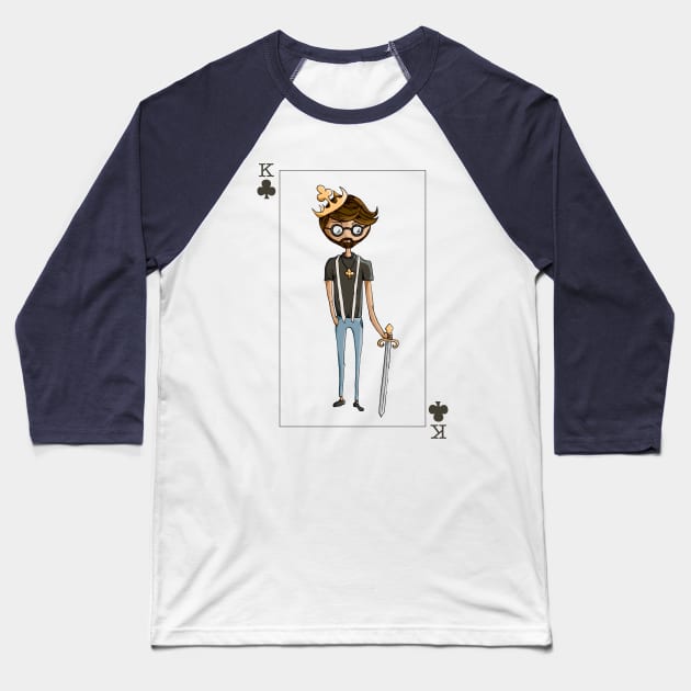 King of Clubs Baseball T-Shirt by Jasmine Allan Draws